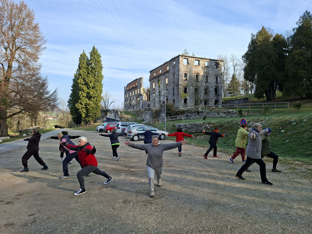 1000 gibov v  parku  nekdanjega dvorca Haasberg