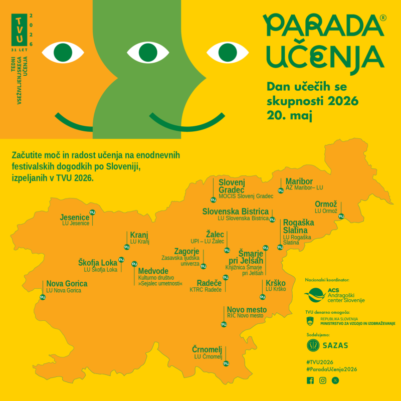 Naši člani bodo sodelovali na Paradah učenja po Sloveniji