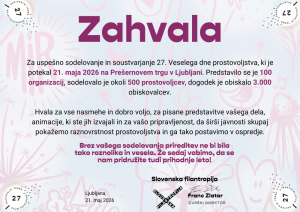 Zahvala Slovenske filantropije za sodelovanje DŠZ na Veselem dnevu prostovoljstva